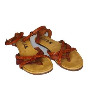 Artesanias Julio Women's Sandals Brown Leather Strappy Ankle Strap Size 9.